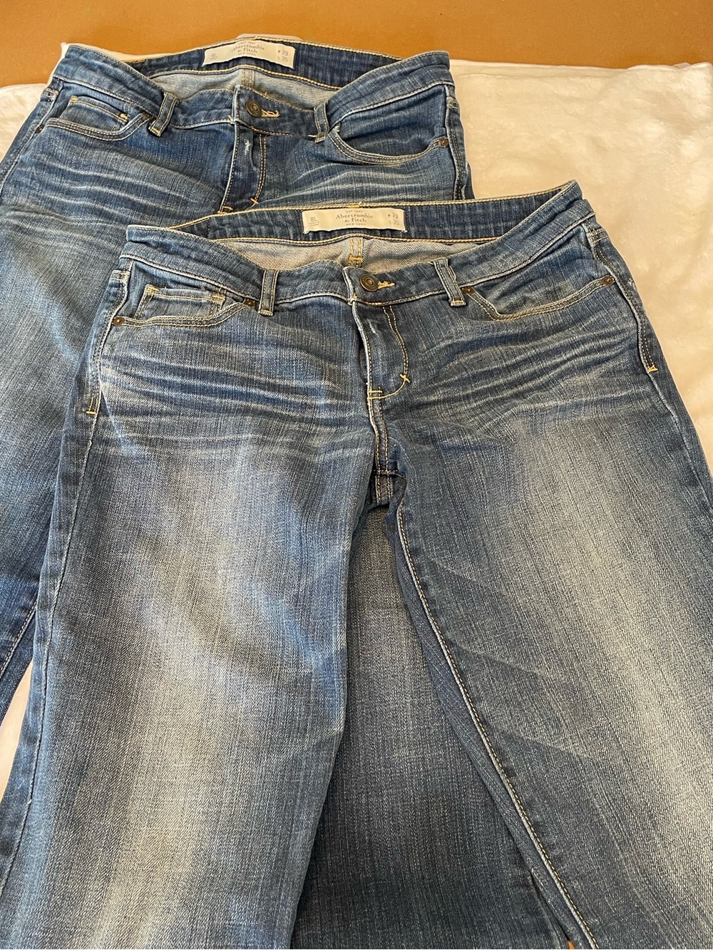 Women’s Abercrombie & Fitch Blue Distressed Denim Jeans Two Pairs W29xL35 /8L.